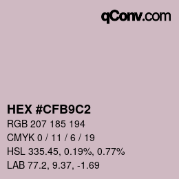 Color code: HEX #CFB9C2 | qconv.com