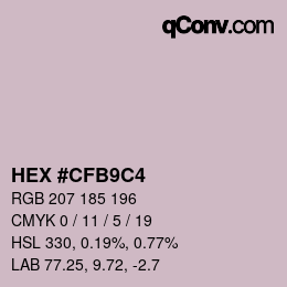 Color code: HEX #CFB9C4 | qconv.com