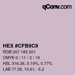 Color code: HEX #CFB9C9 | qconv.com