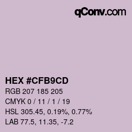 Color code: HEX #CFB9CD | qconv.com