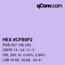 Color code: HEX #CFB9F2 | qconv.com