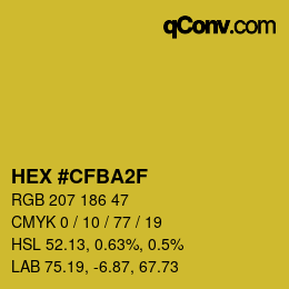 Color code: HEX #CFBA2F | qconv.com