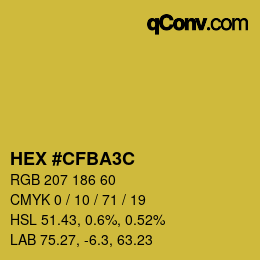 カラーコード: HEX #CFBA3C | qconv.com