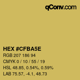 Color code: HEX #CFBA5E | qconv.com