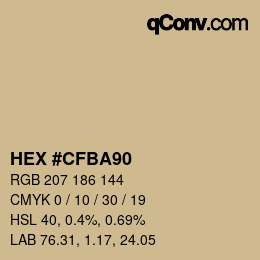 Color code: HEX #CFBA90 | qconv.com