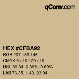 カラーコード: HEX #CFBA92 | qconv.com