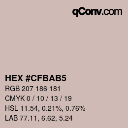 カラーコード: HEX #CFBAB5 | qconv.com
