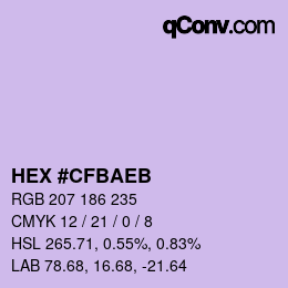 Color code: HEX #CFBAEB | qconv.com