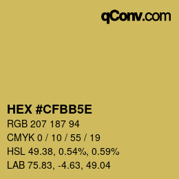 カラーコード: HEX #CFBB5E | qconv.com