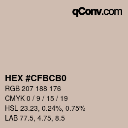 Color code: HEX #CFBCB0 | qconv.com