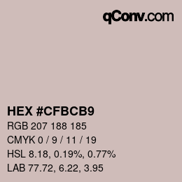 Color code: HEX #CFBCB9 | qconv.com