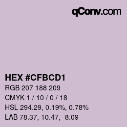 Color code: HEX #CFBCD1 | qconv.com