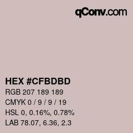 Color code: HEX #CFBDBD | qconv.com