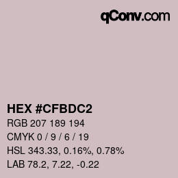 カラーコード: HEX #CFBDC2 | qconv.com