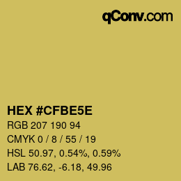 Color code: HEX #CFBE5E | qconv.com
