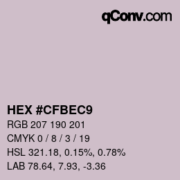 Color code: HEX #CFBEC9 | qconv.com