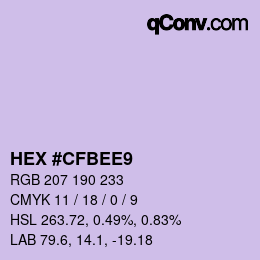 颜色代码: HEX #CFBEE9 | qconv.com