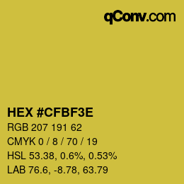 Color code: HEX #CFBF3E | qconv.com