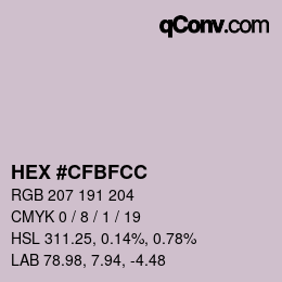 Código de color: HEX #CFBFCC | qconv.com
