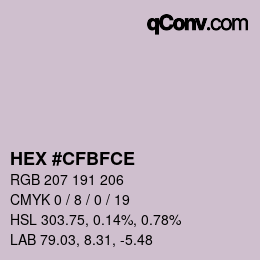Color code: HEX #CFBFCE | qconv.com