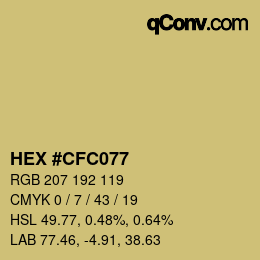 Color code: HEX #CFC077 | qconv.com