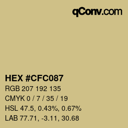 Color code: HEX #CFC087 | qconv.com
