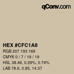 カラーコード: HEX #CFC1A8 | qconv.com