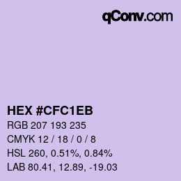 Color code: HEX #CFC1EB | qconv.com