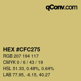 Color code: HEX #CFC275 | qconv.com