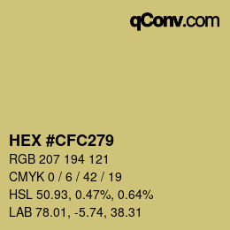 Color code: HEX #CFC279 | qconv.com