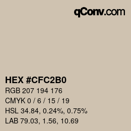 Color code: HEX #CFC2B0 | qconv.com