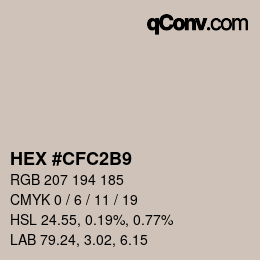 Color code: HEX #CFC2B9 | qconv.com