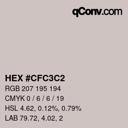 Color code: HEX #CFC3C2 | qconv.com