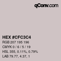 Color code: HEX #CFC3C4 | qconv.com
