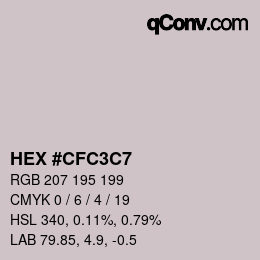 Color code: HEX #CFC3C7 | qconv.com