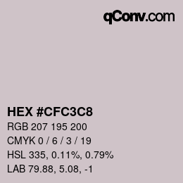 Color code: HEX #CFC3C8 | qconv.com