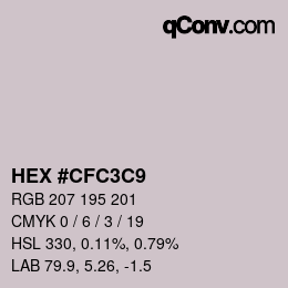 Color code: HEX #CFC3C9 | qconv.com