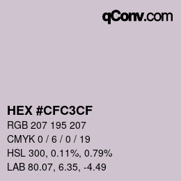 Color code: HEX #CFC3CF | qconv.com