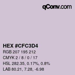 Color code: HEX #CFC3D4 | qconv.com