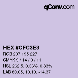 Color code: HEX #CFC3E3 | qconv.com