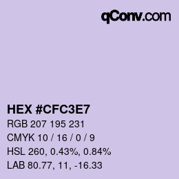 Color code: HEX #CFC3E7 | qconv.com