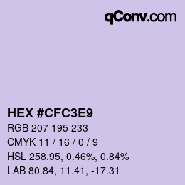 Color code: HEX #CFC3E9 | qconv.com