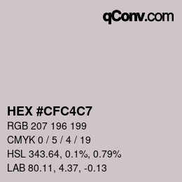 Color code: HEX #CFC4C7 | qconv.com