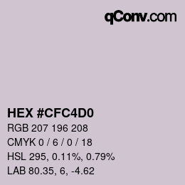 颜色代码: HEX #CFC4D0 | qconv.com