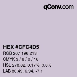 颜色代码: HEX #CFC4D5 | qconv.com