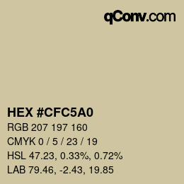 Color code: HEX #CFC5A0 | qconv.com