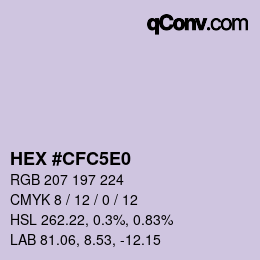 Color code: HEX #CFC5E0 | qconv.com