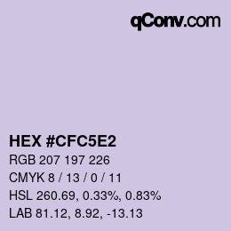 Farbcode: HEX #CFC5E2 | qconv.com