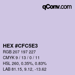 Farbcode: HEX #CFC5E3 | qconv.com