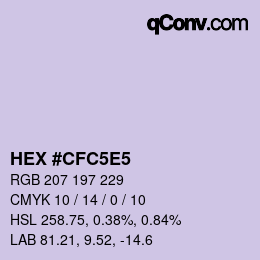 カラーコード: HEX #CFC5E5 | qconv.com